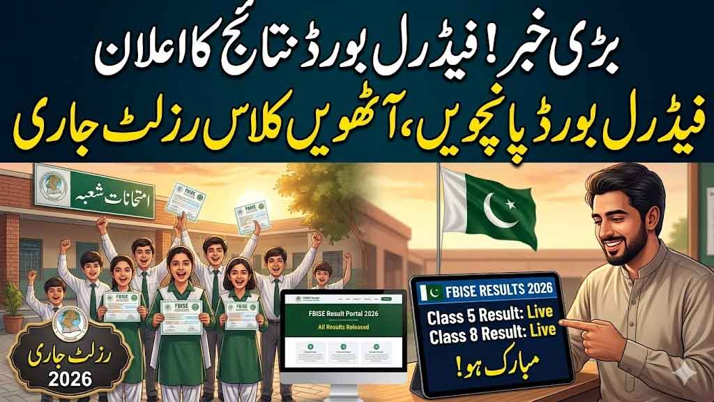 Federal Board FDE 5th 8th Class Result 2026