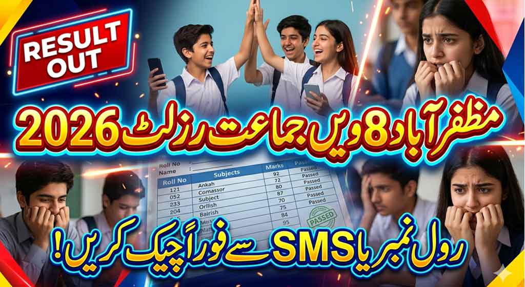 Muzaffarabad 8th Class Result Board 2026 check by Roll No