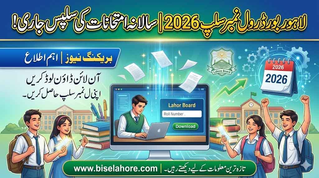 BISE Lahore Roll No Slip 2026