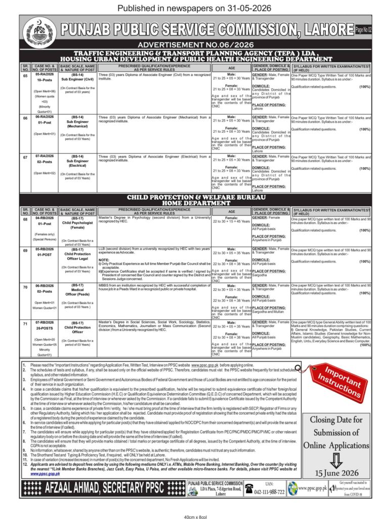 PPSC-Advertisement-No-06-2026