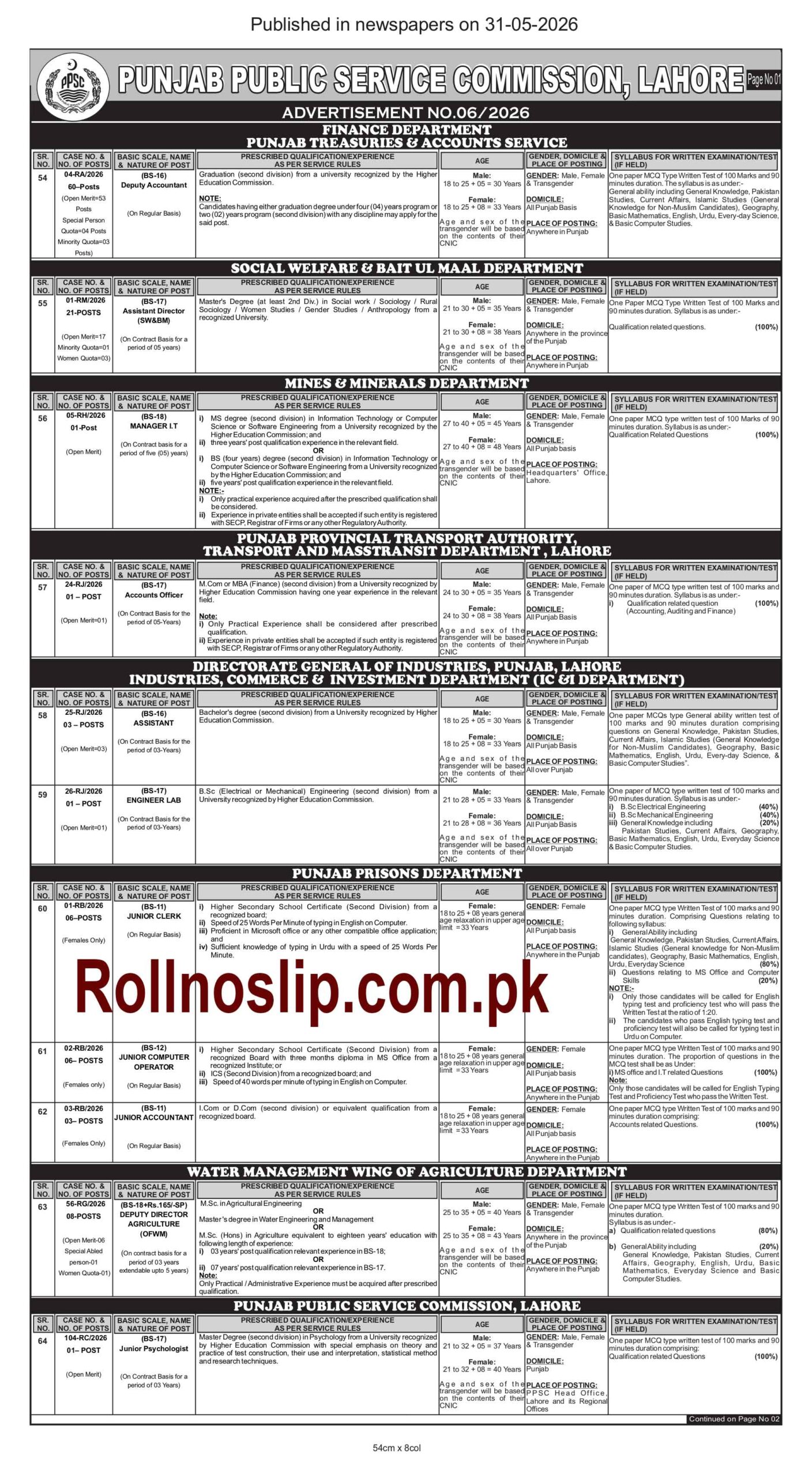 PPSC-Advertisement-No-06-2026