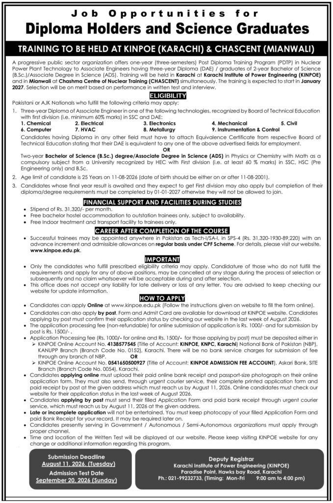 Atomic Energy Jobs Advertisement