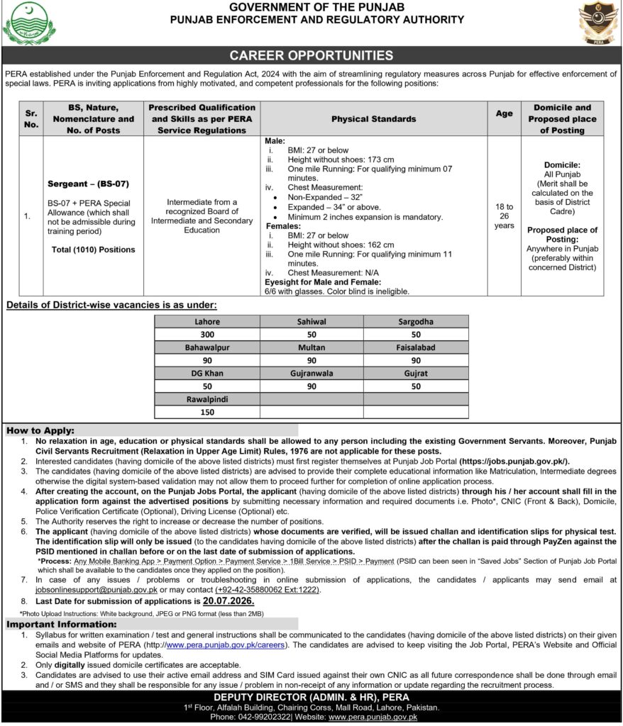 PERA-Sergeant-Jobs-Advertisement
