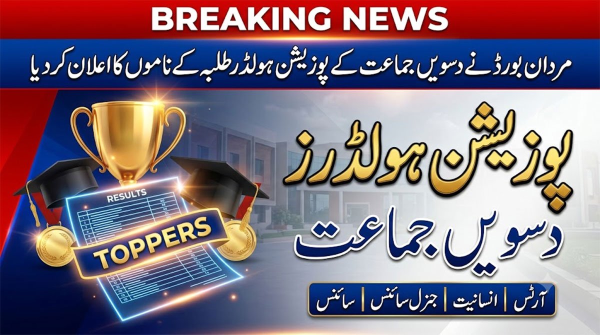 BISE Mardan Board position holder result 10th class