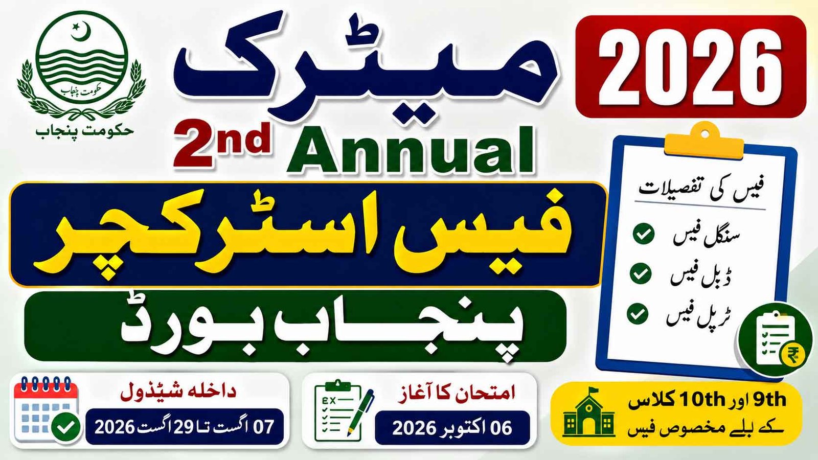 Matric 2nd Annual Fee Structure 2026