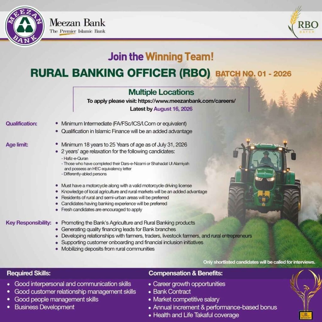 Meezan Bank Jobs Advertisement 2026